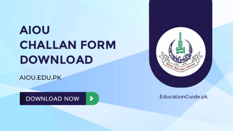 AIOU Challan Form 2022 Download Online Degree Form