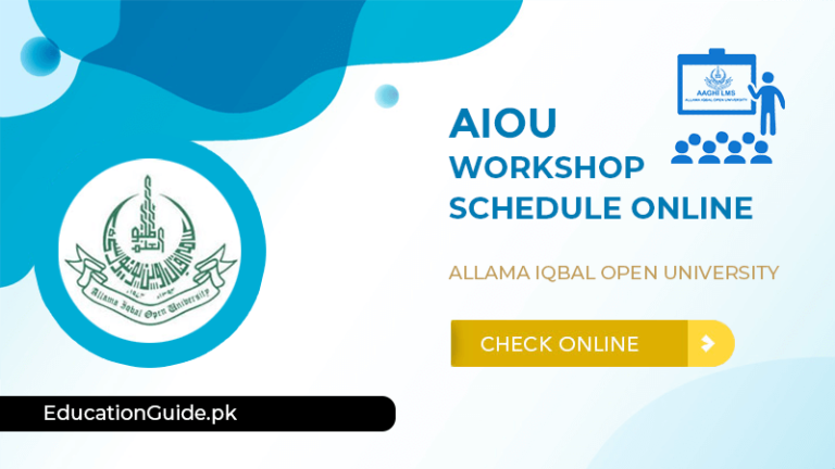 AIOU Workshop Schedule Online Check and Download
